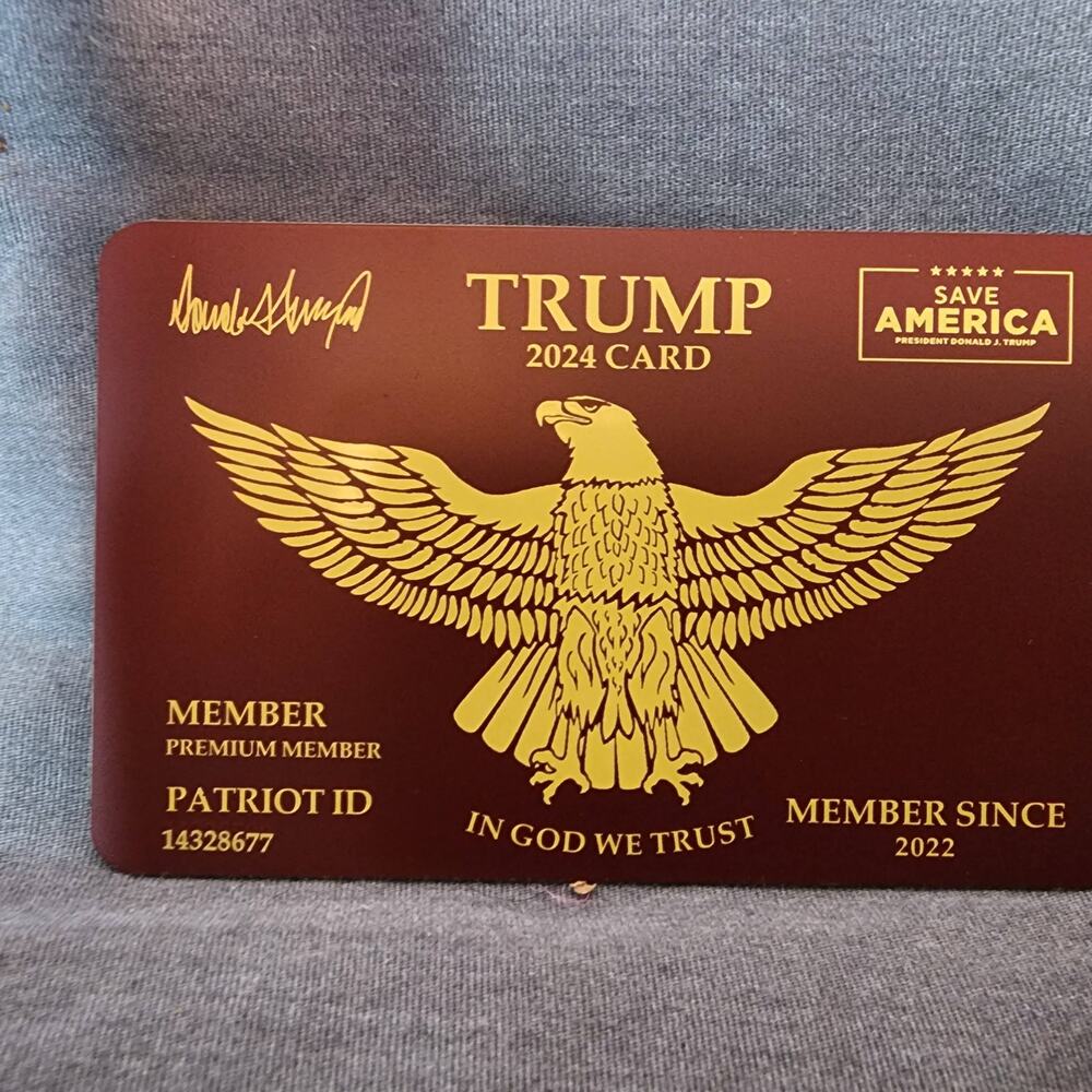 DONALD TRUMP 2024 rED MEMBER CARD